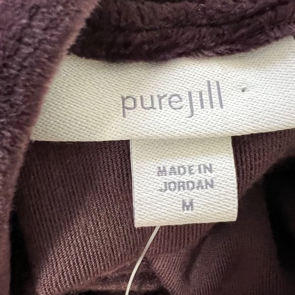 J Jill Pure Jill Womens Crushed Velour Cowl Neck Tunic Top Purple size Medium - Picture 6 of 10